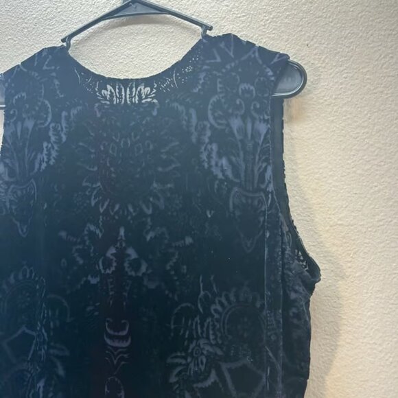 Linda Allard Sheer Burnout Top Purple Floral Velvet Silk Blend Whimsigoth SZ 12 - Picture 4 of 4
